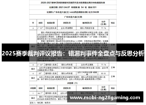 2025赛季裁判评议报告：错漏判事件全盘点与反思分析