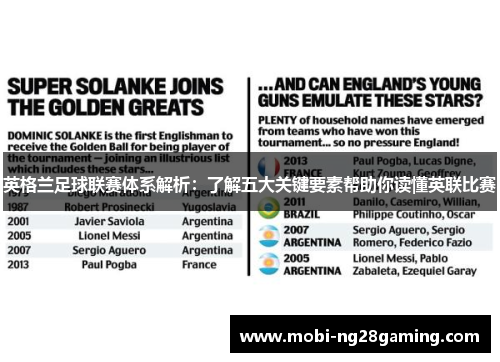 英格兰足球联赛体系解析：了解五大关键要素帮助你读懂英联比赛